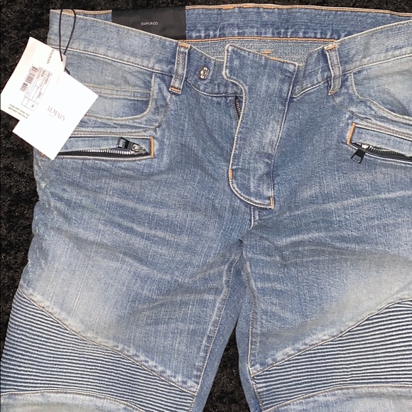 light blue balmain jeans